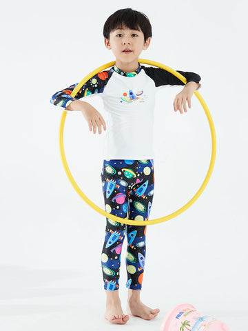 Boys Long Sleeve Rash Guard Set