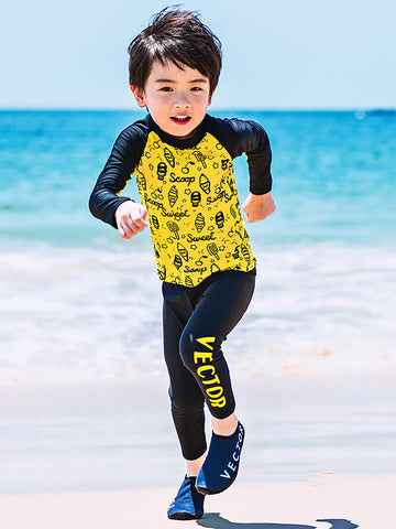 Boys Long Sleeve Rash Guard Set