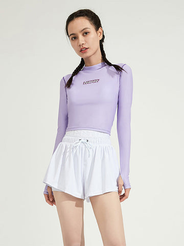 Kaleido Long Sleeve Rash Guard Crop Top