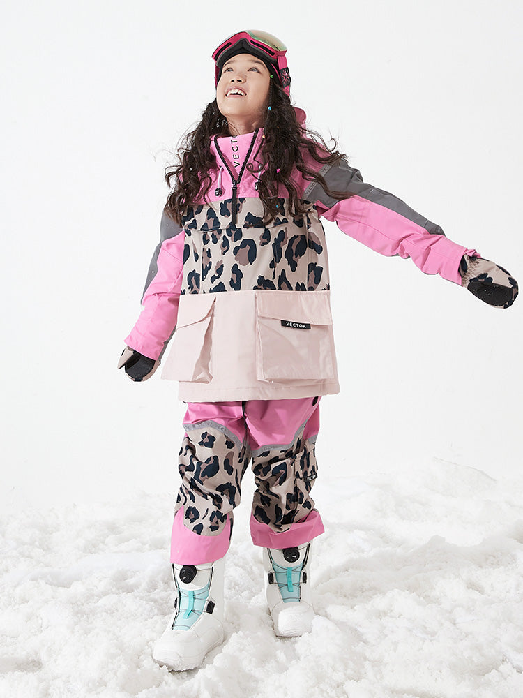 Vector Kids\' Snowboard Winter Suit & Clothes Snow Leopard Cold Waterproof Weather Ski Anorak Jacket
