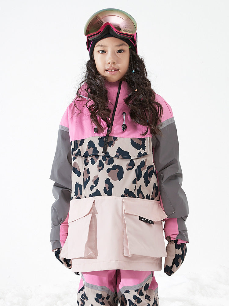 Suit Waterproof Kids\' Jacket Leopard Ski Winter Anorak Snowboard Clothes Vector Snow & Cold Weather