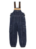 VECTOR-Women's Dusk Denim Bib Pants-Navy Blue