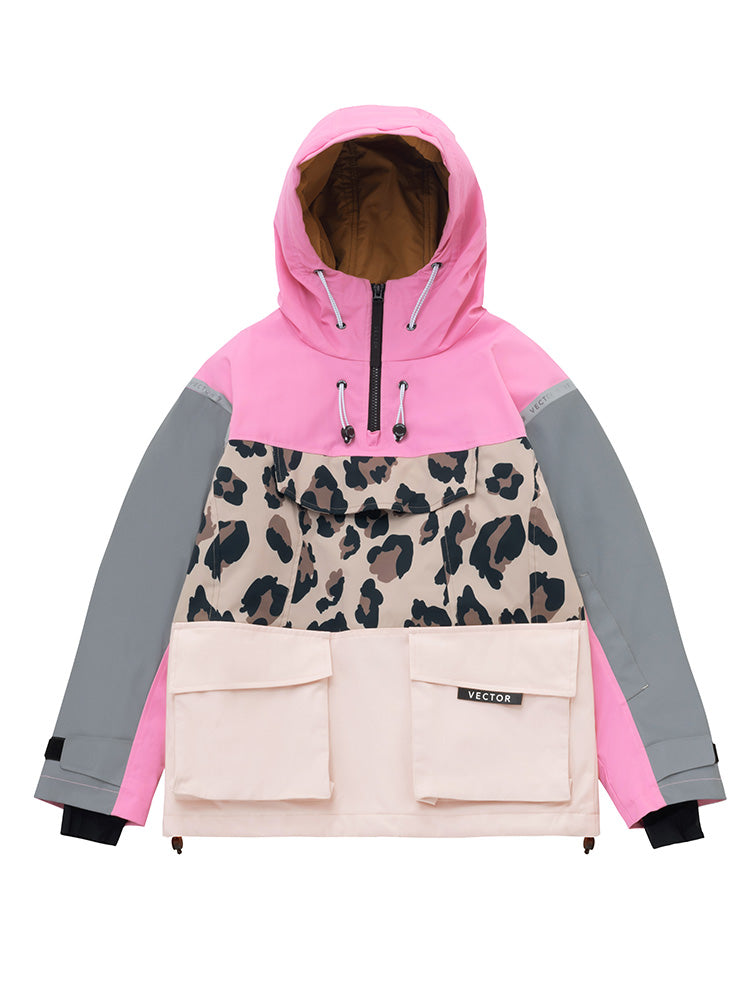 Vector Kids\' Ski Weather Suit Jacket Snowboard Snow & Waterproof Leopard Clothes Cold Anorak Winter